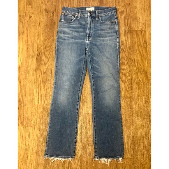 Madewell Slim Demi-Boot Distressed Raw Hem Jeans Size 27 - Picture 3 of 15